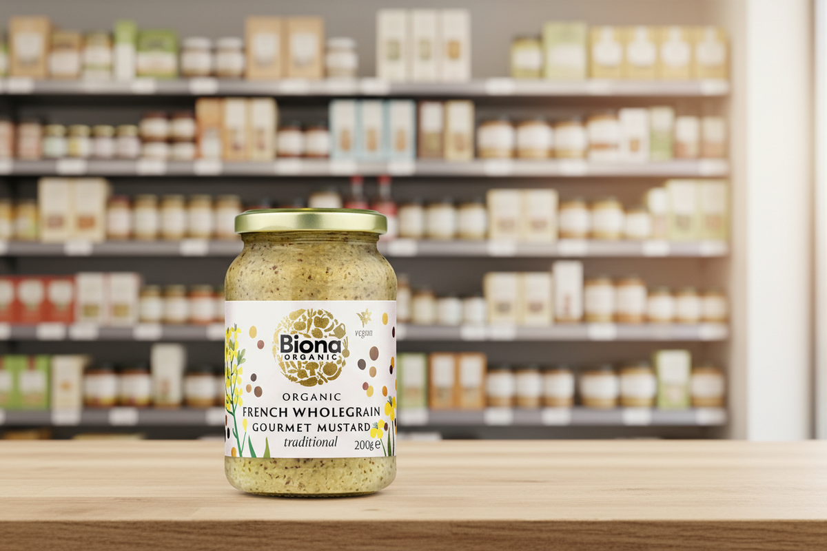 Biona French Wholegrain Mustard Org - 200g