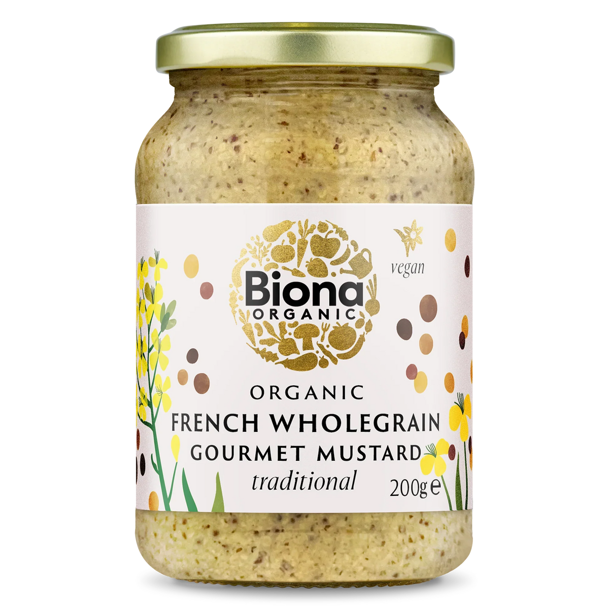 Biona French Wholegrain Mustard Org - 200g