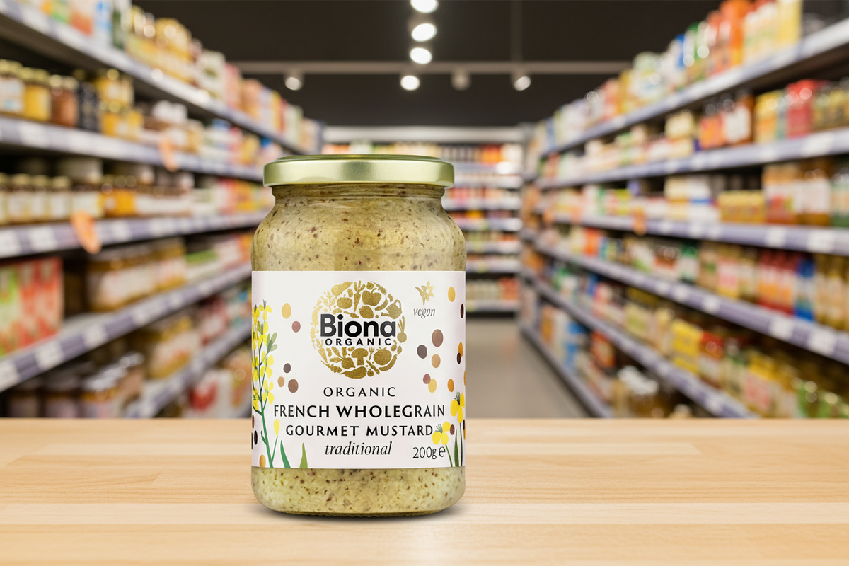 Biona French Wholegrain Mustard Org - 200g