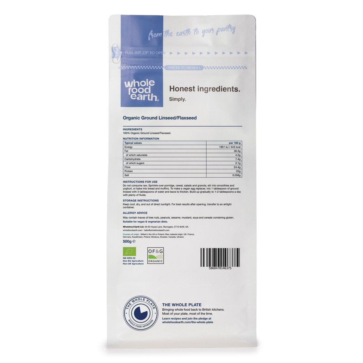 Organic Ground Linseed/Flaxseed