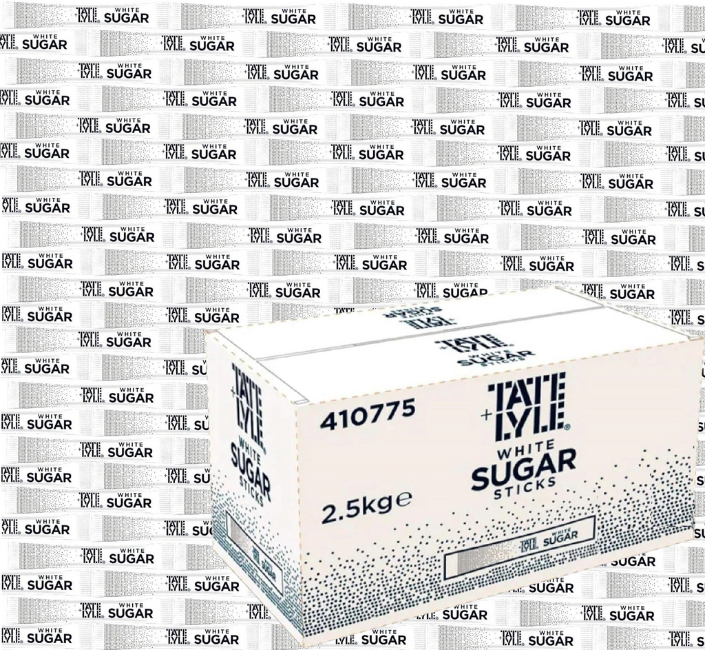 Tate & Lyle White Sugar Sticks – 1000 Sachets (2.5g Each) – 2.5kg Box