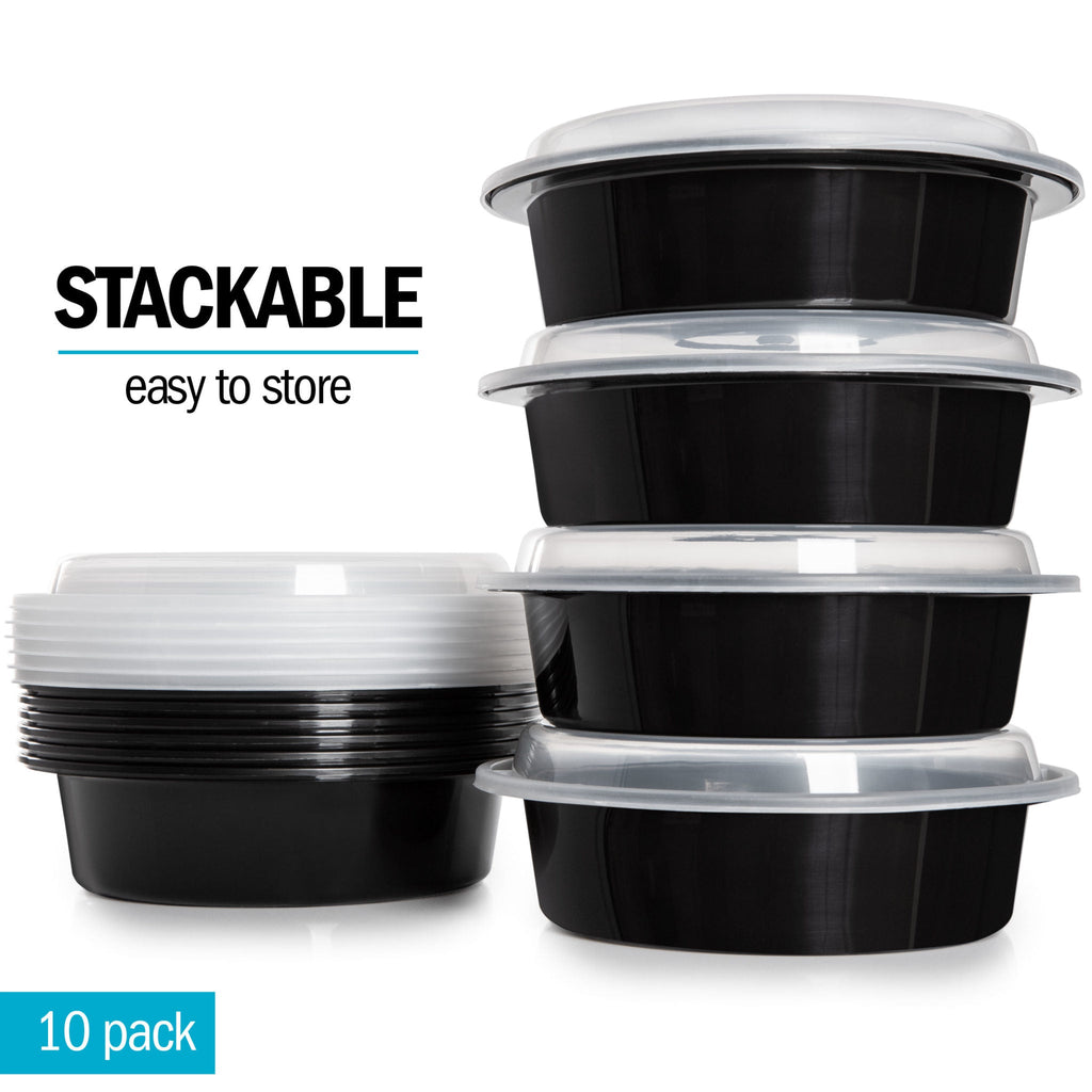 Round Reusable Containers with Airtight Lids - 828ml