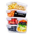 1-Compartment Glass Containers with Steam Vent Lids - 840ml - 5 PACK + 1 extra lid