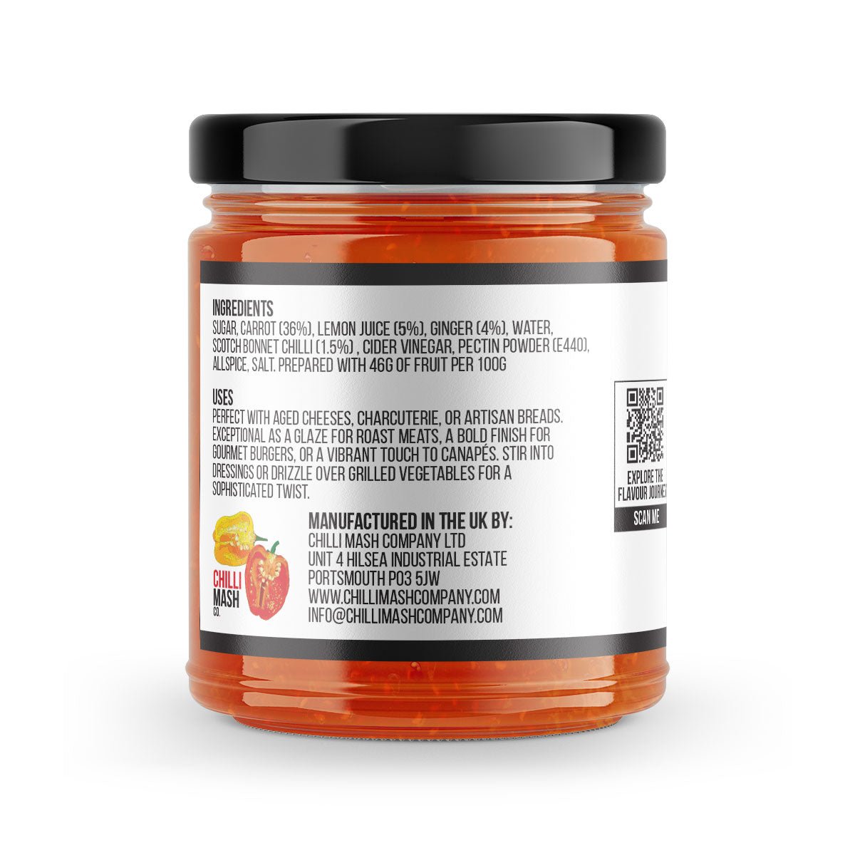 Carrot & Ginger Chilli Jam | 190g | Chilli Mash Company | Persian Inspired