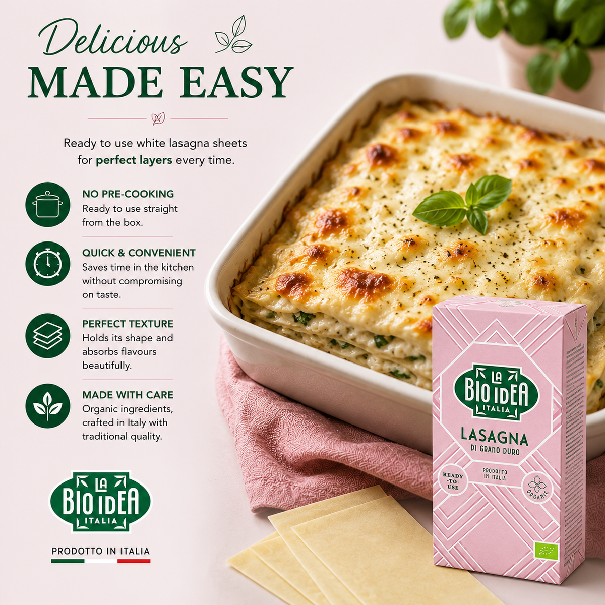 La Bio-Idea Organic White Lasagne