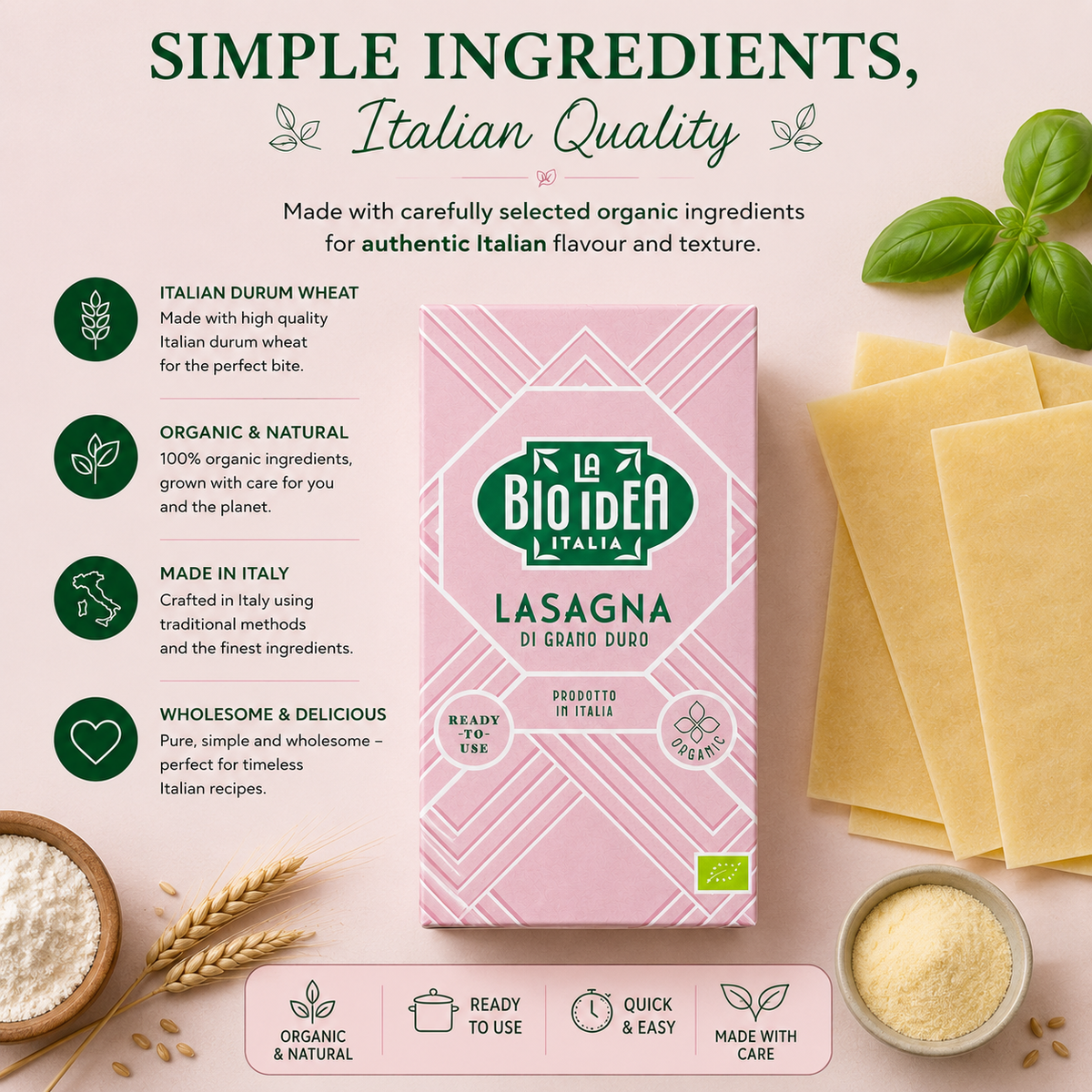 La Bio-Idea Organic White Lasagne
