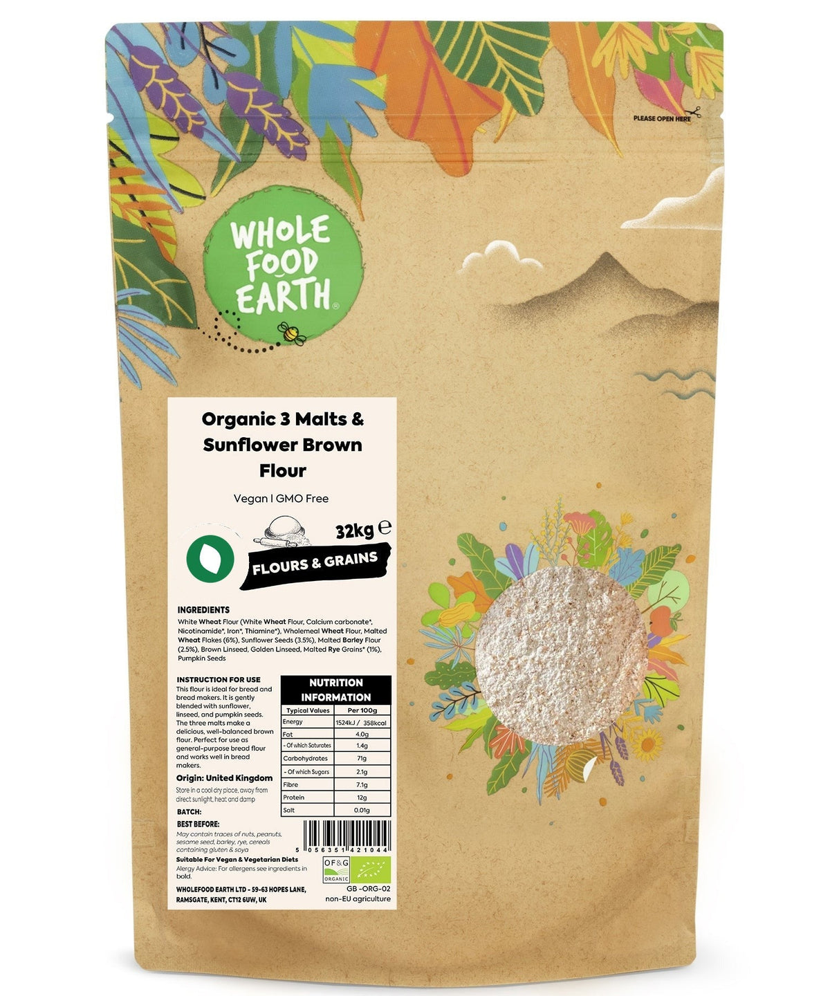 Organic 3 Malts & Sunflower Brown Flour