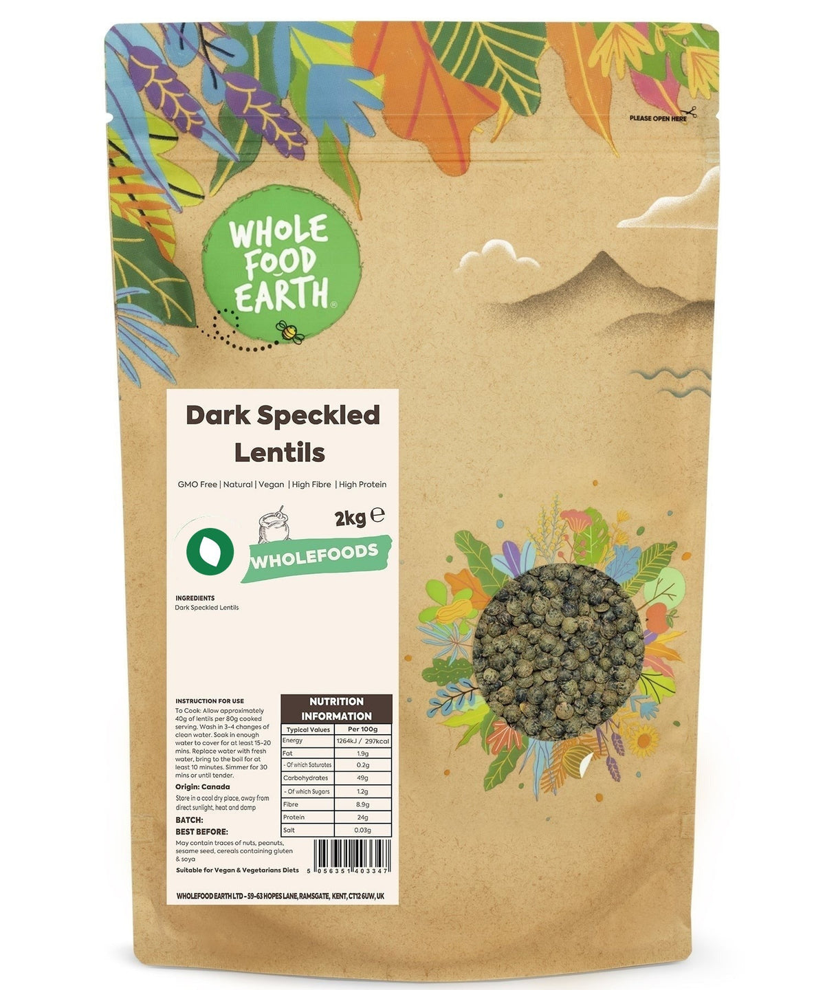 Dark Speckled Lentils