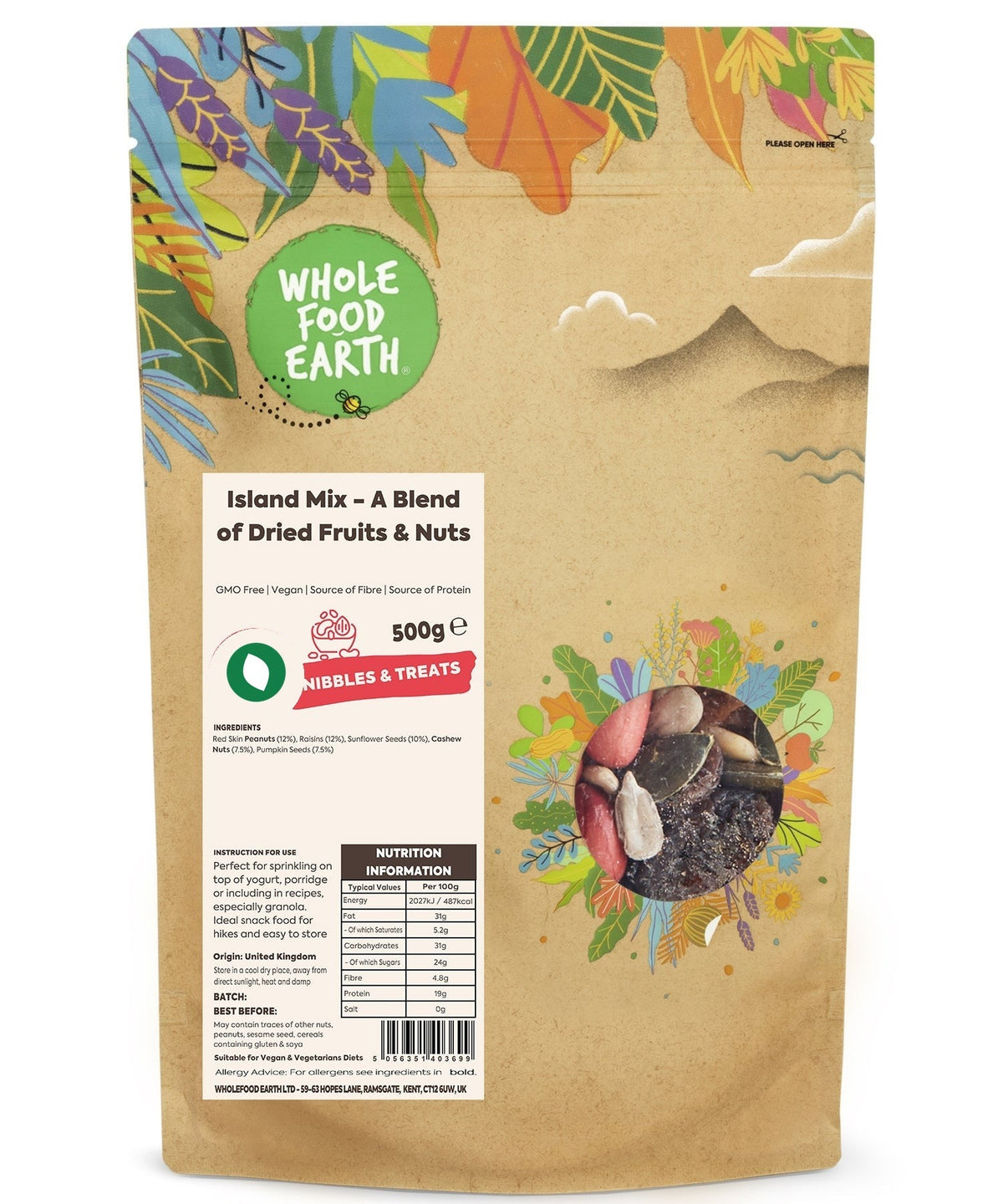 Island Mix (Fruits & Nuts) | GMO Free | Vegan | Dairy Free | No Added Sugar