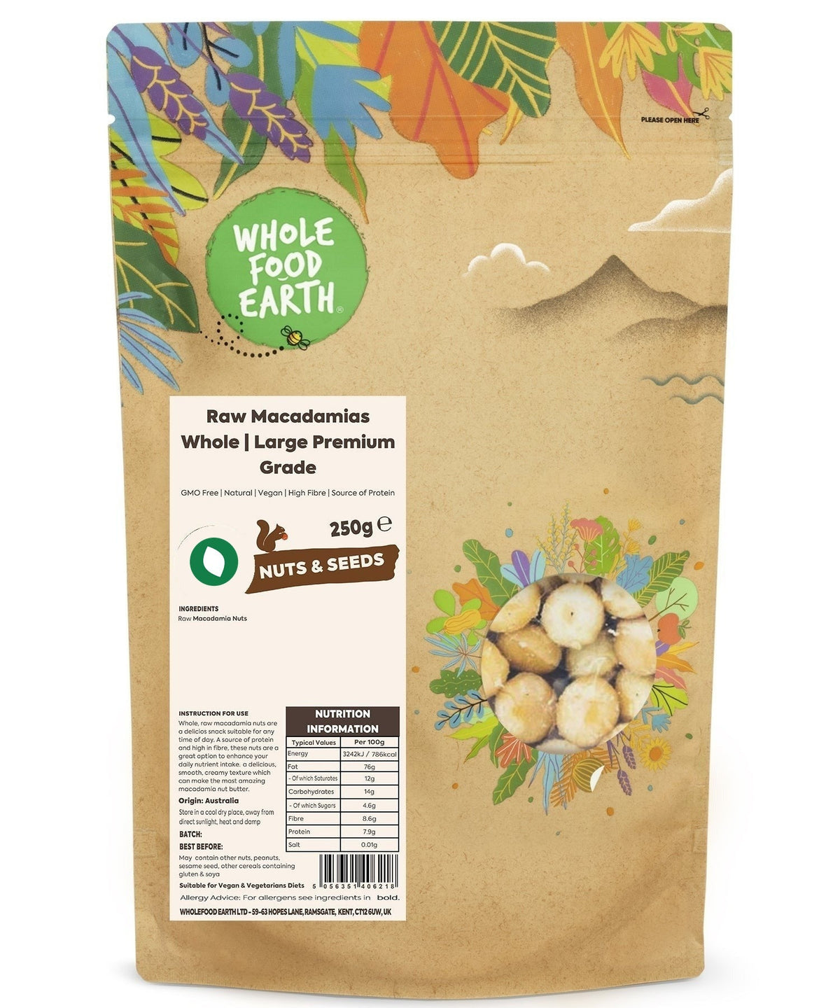 Raw Macadamias Whole | Large Premium Grade